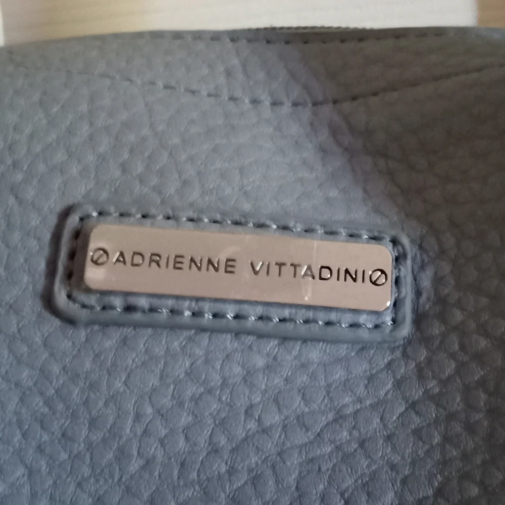 Adrienne Vittadini Powder Blue & White Satchel w/ Shoulder Strap-Vintage